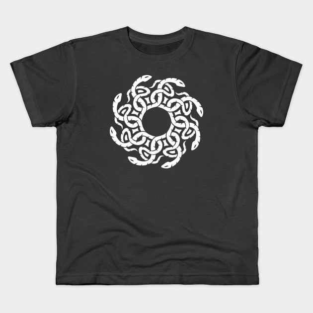 coiled snake, kaleidoscope art. Kids T-Shirt by Mzfakha